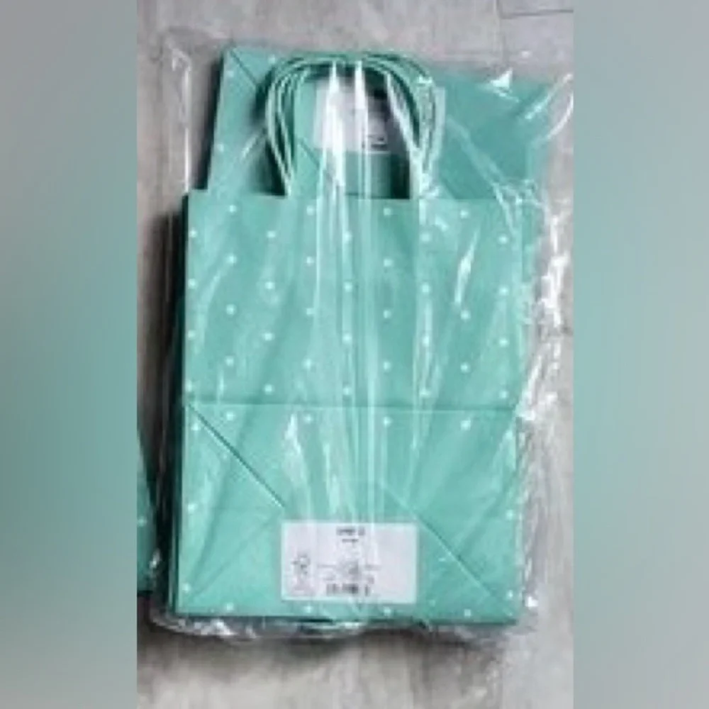 Spritz Paper Gift Bag Mint Green With White Polka Dot/Bundle of 32 gift bags
